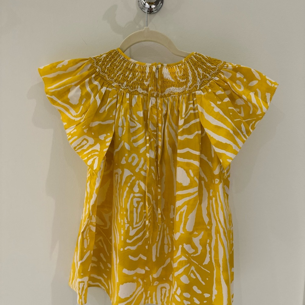 Hunter Bell Yellow printed Kinser Top size M - Picture 5 of 6